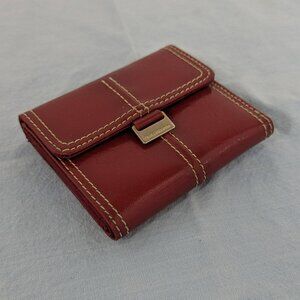 Cranberry red trifold Liz Claiborne women's wallet